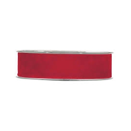 DOUBLE VELVET RIBBON 40MM - RED BY THE METER