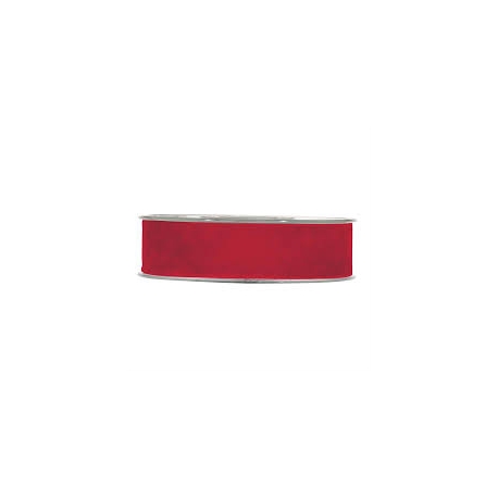 DOUBLE VELVET RIBBON 40MM - RED BY THE METER