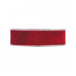 DOUBLE VELVET RIBBON 40MM - RED BY THE METER