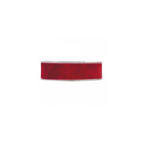 DOUBLE VELVET RIBBON 40MM - RED BY THE METER