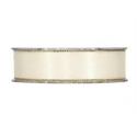 SATIN WITH METAL EDGE 25MM - WHITE BY THE METER