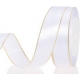 SATIN WITH METAL EDGE 25MM - WHITE BY THE METER
