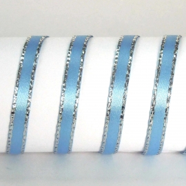 SATIN WITH METAL EDGE 25MM - WHITE BY THE METER