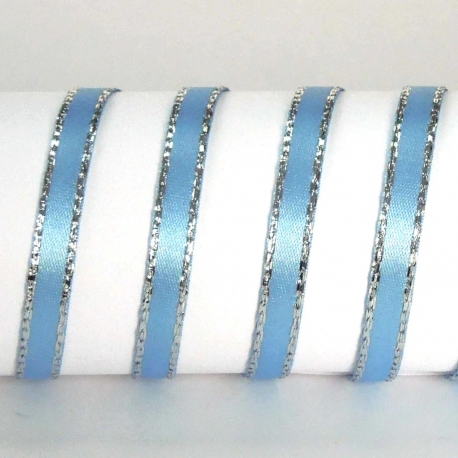 SATIN WITH METAL EDGE 25MM - WHITE BY THE METER