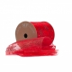 ORGANZA SNOWFLAKE RIBBON 100MM - RED BY THE METER