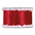 RED FUR EDGES RIBBON 63MM - BY THE METER