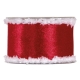RED FUR EDGES RIBBON 63MM - BY THE METER
