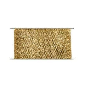 GLITTER RIBBON MESH 38MM - GOLD BY THE METER