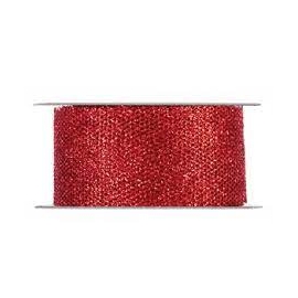 GLITTER RIBBON MESH 38MM - RED BY THE METER