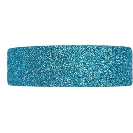 GLITTER RIBBON MESH 38MM - TURQUOISE BY THE METER