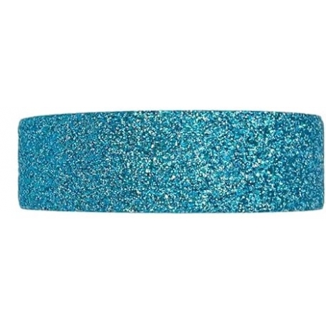 GLITTER RIBBON MESH 38MM - TURQUOISE BY THE METER