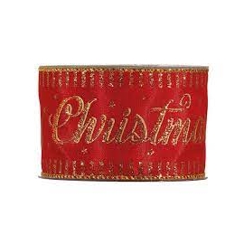 CLASSIC CHRISTMAS RIBBON 63MM - RED BY THE METER