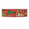 SQUARED TREES RIBBON 40MM - RED BY THE METER