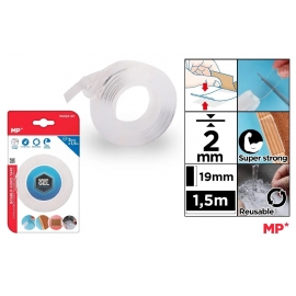 TRANSPARENT DOUBLE SIDED TAPE 2MM X 1.5MTR