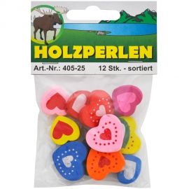 WOODEN HEART 6 SMALL + 6 LARGE