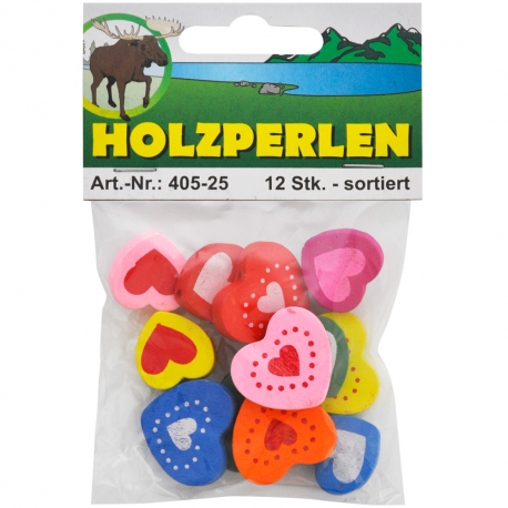 WOODEN HEART 6 SMALL + 6 LARGE