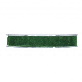 DOUBLE VELVET RIBBON 15MM - DARK GREEN BY THE METER