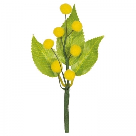 PICK MIMOSA & LEAVES CM10.5 X 16.5H BUNCH