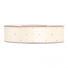 RIBBON CHRISTMAS DIAMONDS 25MM - CREAM - BY THE METER