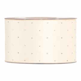 RIBBON CHRISTMAS DIAMONDS 63MM - CREAM - BY THE METER