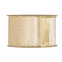 RIBBON VELVET CHRISTMAS 63MM - CREAM - BY THE METER