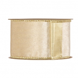 RIBBON VELVET CHRISTMAS 63MM - CREAM - BY THE METER