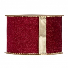 RIBBON VELVET CHRISTMAS 63MM - DARK RED - BY THE METER