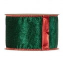RIBBON VELVET CHRISTMAS 63MM - DARK GREEN - BY THE METER