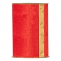 RIBBON VELVET CHRISTMAS 140MM - RED - BY THE METER