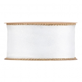 RIBBON MY FAVOURITE DREAM 40MM - WHITE - BY THE METER