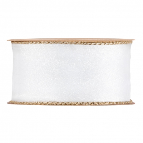 RIBBON MY FAVOURITE DREAM 40MM - WHITE - BY THE METER