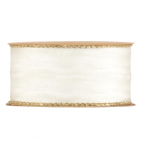 RIBBON MY FAVOURITE DREAM 40MM - CREAM - BY THE METER