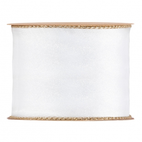 RIBBON MY FAVOURITE DREAM 63MM - WHITE - BY THE METER