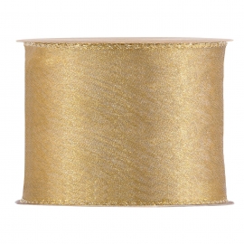RIBBON MY FAVOURITE DREAM 63MM - GOLD - BY THE METER