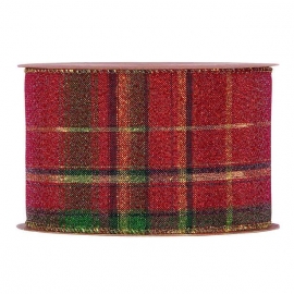 RIBBON BRIGHT SCOTLAND 63MM - RED - BY THE METER