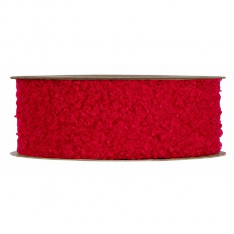 RIBBON TEDDY BEAR 38MM - RED - BY THE METER