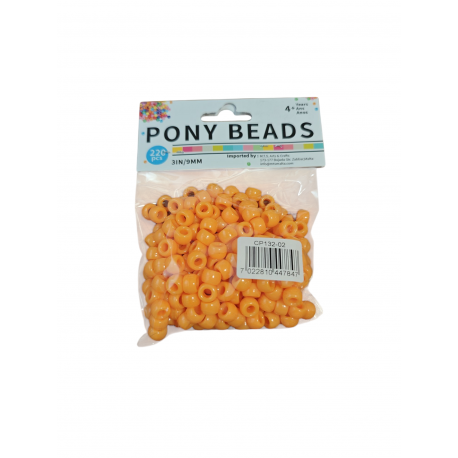 PONY BEADS 6 X 9MM/50GRM ASSTD. CA.220 PCS