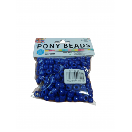 PONY BEADS 6 X 9MM/50GRM ASSTD. CA.220 PCS
