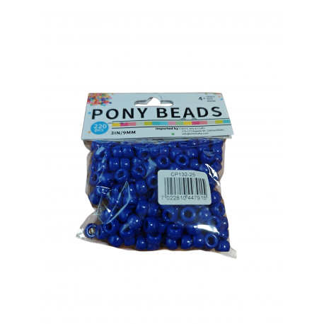 PONY BEADS 6 X 9MM/50GRM ASSTD. CA.220 PCS