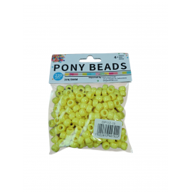 PONY BEADS 6 X 9MM/50GRM ASSTD. CA.220 PCS