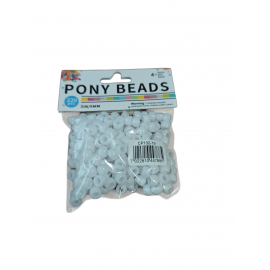 PLASTIC PONY BEADS PKT - WHITE CA.220 PCS