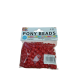 PLASTIC PONY BEADS PKT - RED CA.220 PCS
