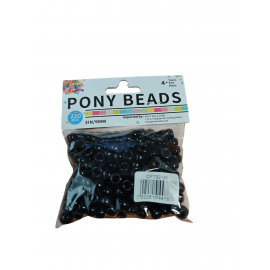 PONY BEADS 6 X 9MM/50GRM ASSTD. CA.220 PCS