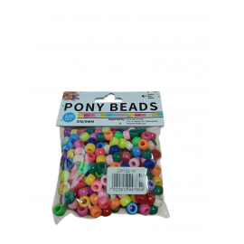 PONY BEADS 6 X 9MM/50GRM ASSTD. CA.220 PCS