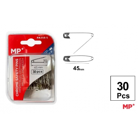 CHROME SAFETY PINS 38MM 40PCS