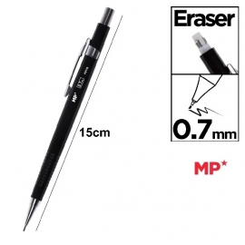 METALLIC MECHANICAL PENCIL + LEADS + ERASER 0.7MM