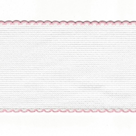 AIDA BAND 5CM 14 COUNT - PINK TRIM - BY THE METER