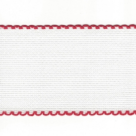 AIDA BAND 5CM 14 COUNT - RED TRIM - BY THE METER