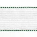 ZWEIGART AIDA BAND 5CM 14 COUNT - GREEN TRIM - BY THE METER