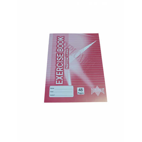 DIPLOMAT EXERCISE BOOK NARROW LINES 48 PAGES